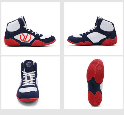 Nuove scarpe da wrestling da uomo, taglia grande, in mesh traspirante, scarpe da boxe antiscivolo, resistenti all’usura, sneaker casual alla moda per sport ad alta intensità