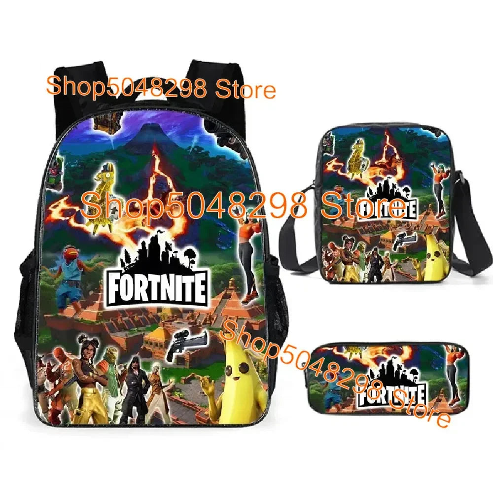 Estuche grande de lona kawaii para lápices, estuche para bolígrafos para niños y niñas, estampado Fortnite, material escolar, papelería para adolescentes, regalo de cumpleaños