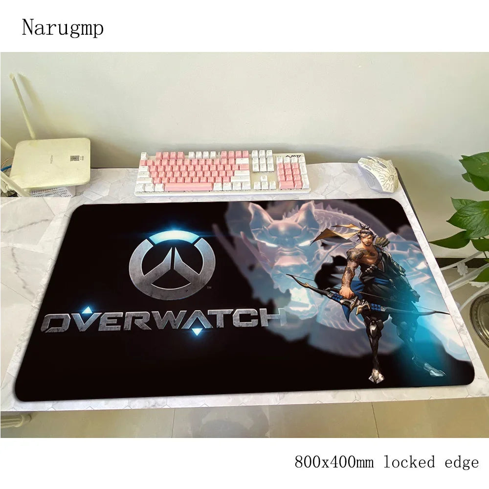 Alfombrilla de ratón gaming Overwatch 80x40cm, alfombrilla grande para ratón, regalo de Halloween, tapete gamer amplio para escritorio de ordenador, mousepad para notebook y PC