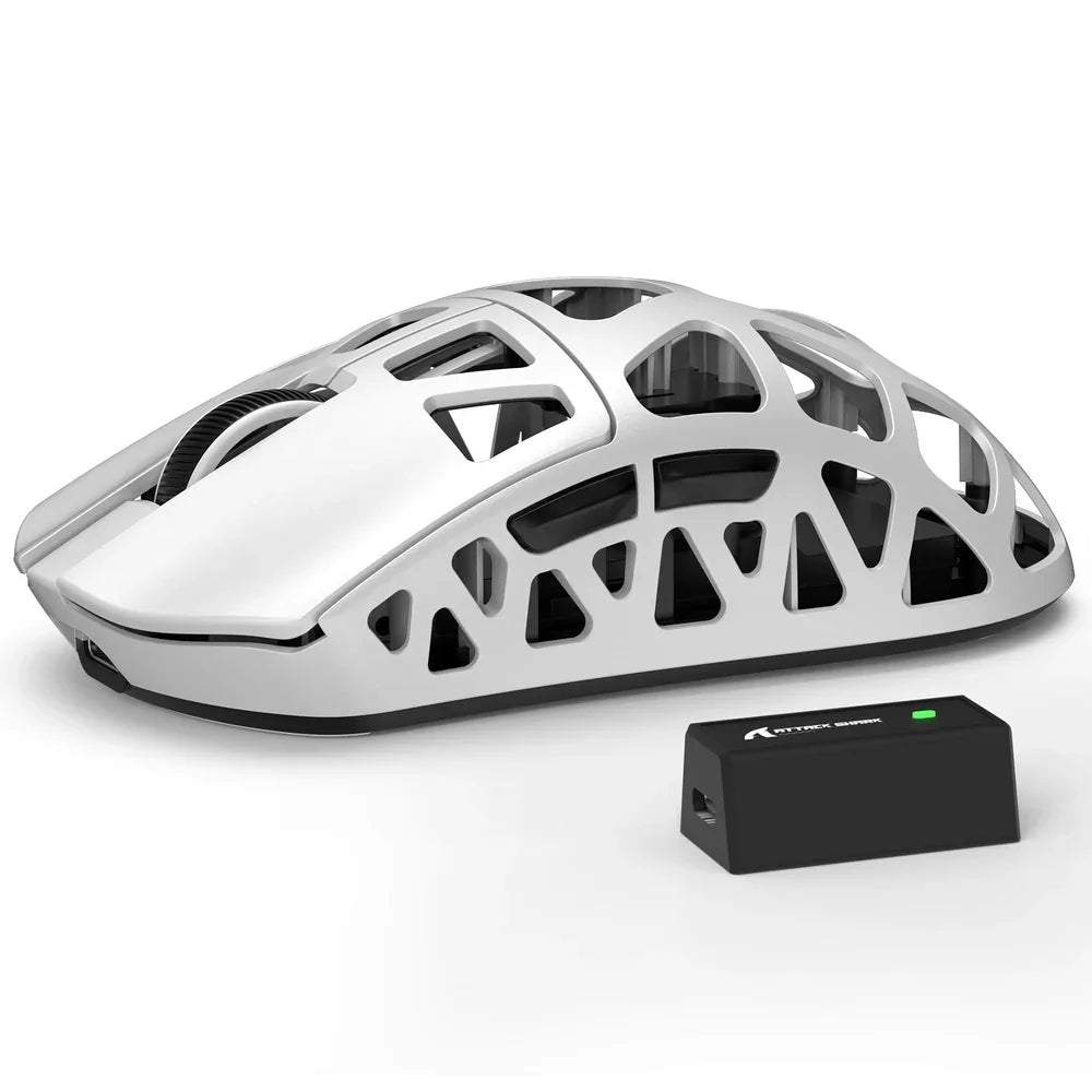 Ratón gaming ATTACK SHARK R3 de aleación de magnesio 8K SUPERLIGHT 8000Hz 6 DPI ajustables hasta 26000 PAW3395 BT/2.4G inalámbrico/con cable