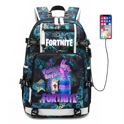 Zaino scolastico Fortnite con stampa gaming per ragazzi e ragazze, grande capacità, impermeabile, leggero e resistente, regalo di compleanno