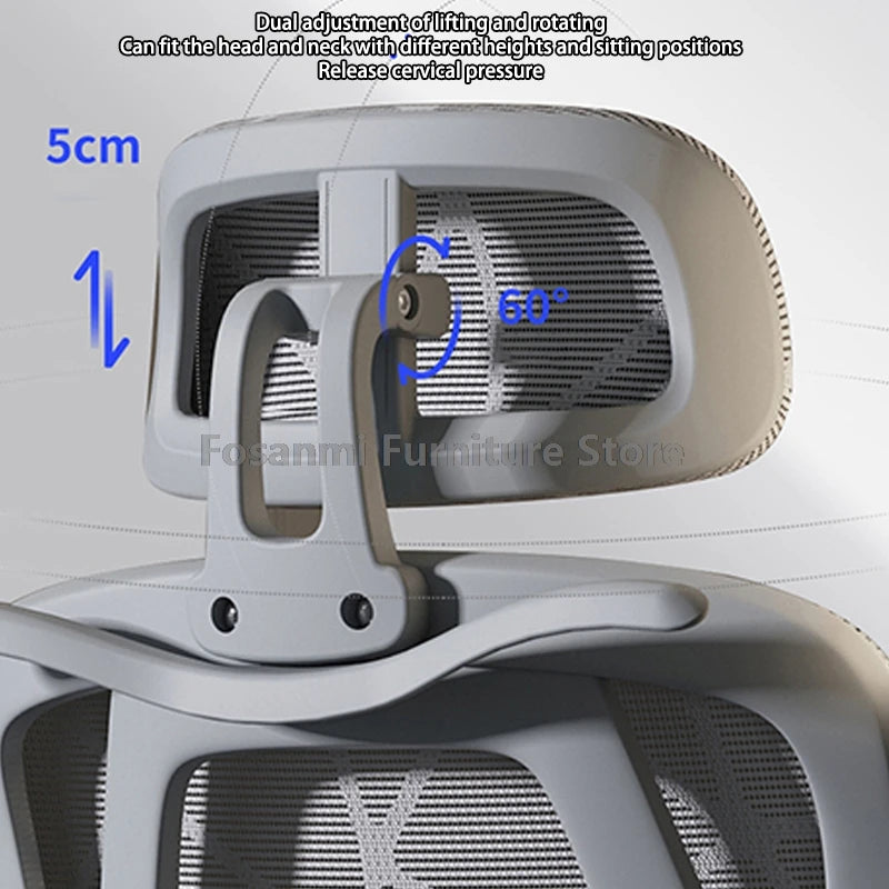 Sedia da ufficio per computer in mesh traspirante con braccioli e supporto lombare, sedia da scrivania ergonomica regolabile, sedia da gaming per la casa con poggiatesta