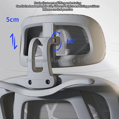 Sedia da ufficio per computer in mesh traspirante con braccioli e supporto lombare, sedia da scrivania ergonomica regolabile, sedia da gaming per la casa con poggiatesta
