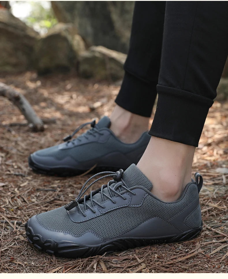 Zapatillas de senderismo para hombre, sin cordones, transpirables, para deportes al aire libre, escalada, trekking y running; antideslizantes, cómodas, calzado informal de jogging para hombre