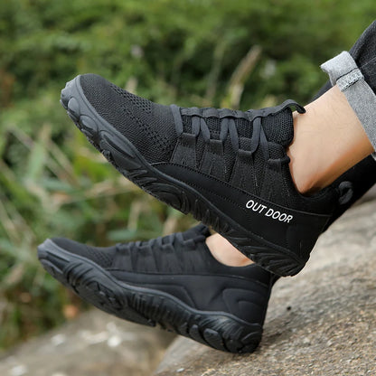 Simple Men's Shoes Lightweight Hiking Sports 2025 Wide Toe Barefoot Shoes Multifunctional Casual Mesh Breathable Walking Shoes