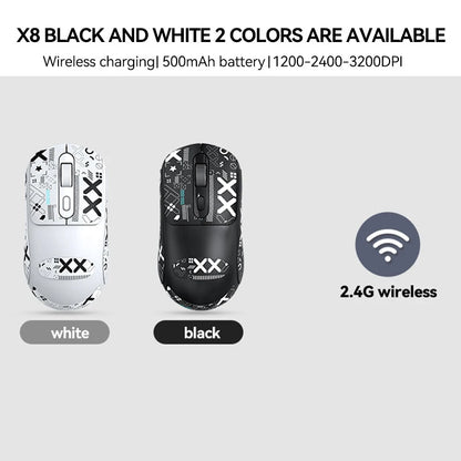 Mouse da gaming wireless Warvank X8 500 mAh ricaricabile TYPE-C, mouse da ufficio adatto a laptop e computer desktop
