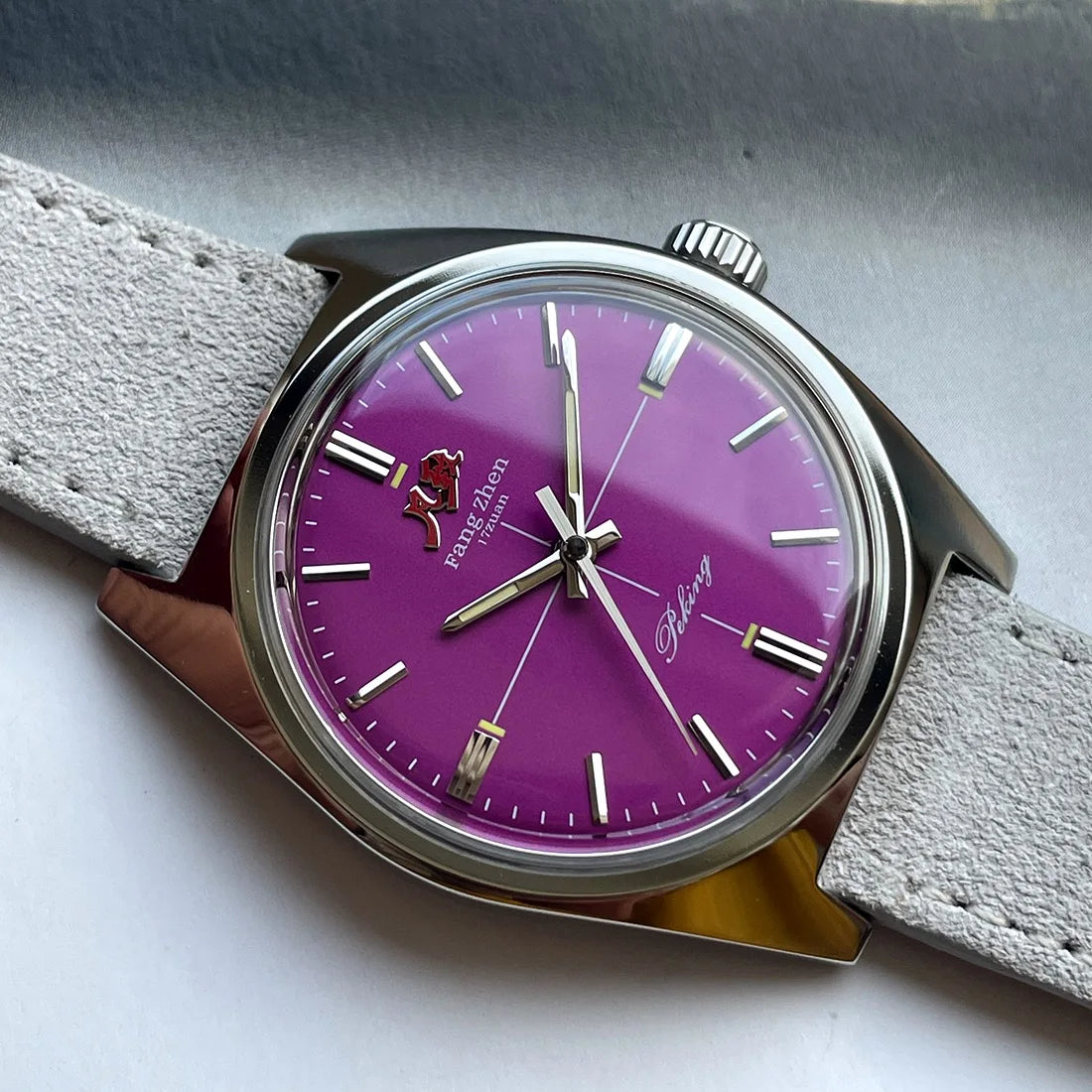 Merkur Watch White Dial Watch Metal Vintage Business Watches Hand Wind Mechanical Watch for Men 36mm