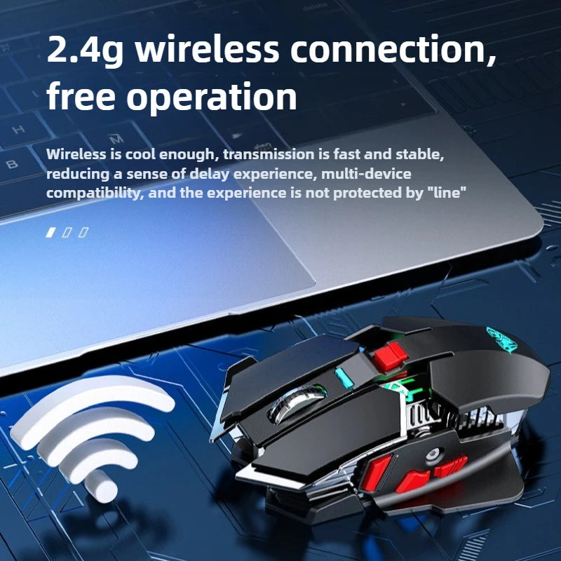Nuovo mouse gaming wireless SC300 2.4G 2025 RGB 3200dpi, ricaricabile, silenzioso, meccanico, per e-sport, computer desktop e laptop