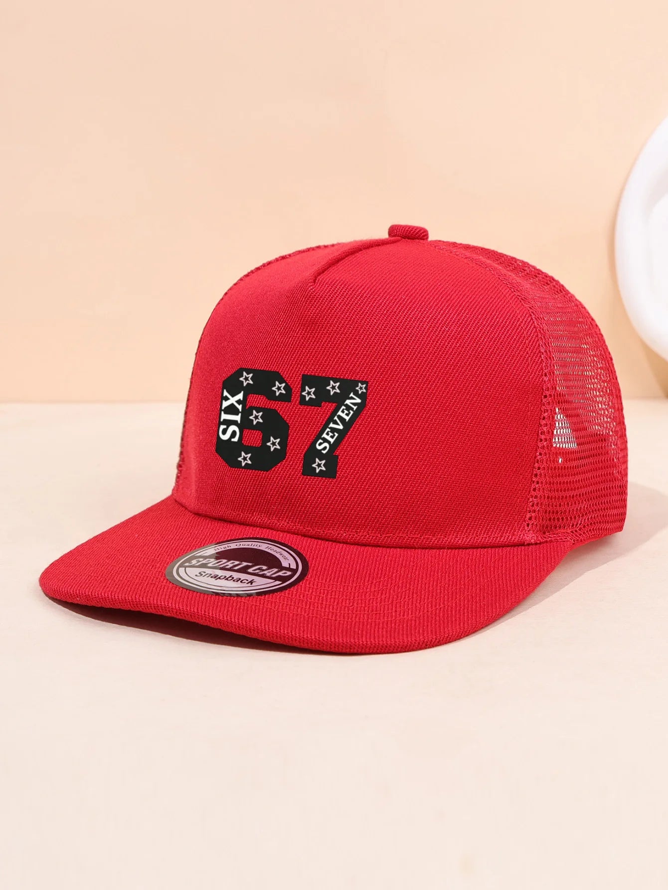 1PC Practical 67 Star Hat! Mesh breathable+flat eave decoration for face shape, essential for commuting