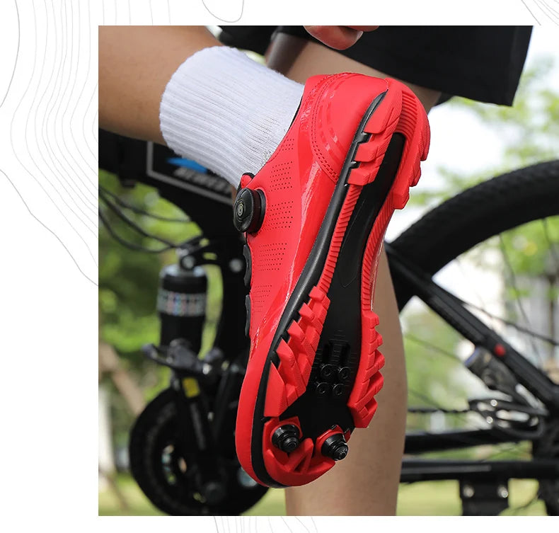 Zapatillas de ciclismo para hombre y mujer, para bicicletas de carretera, competición y carrera, con sistema automático de bloqueo, zapatillas deportivas de ciclismo de velocidad compatibles con calas SPD