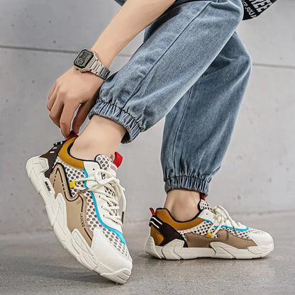 Scarpe sportive da uomo estive in mesh, casual e alla moda, con lacci, per camminare, 2026 nuove sneakers giovani per uso quotidiano e pendolarismo, comode e versatili