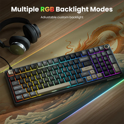 Tastiera meccanica cablata RK ROYAL KLUDGE R98Pro Gasket, 98 tasti, RGB, hot-swappable, pulsante pluggable, tastiera gamer con keycap PBT
