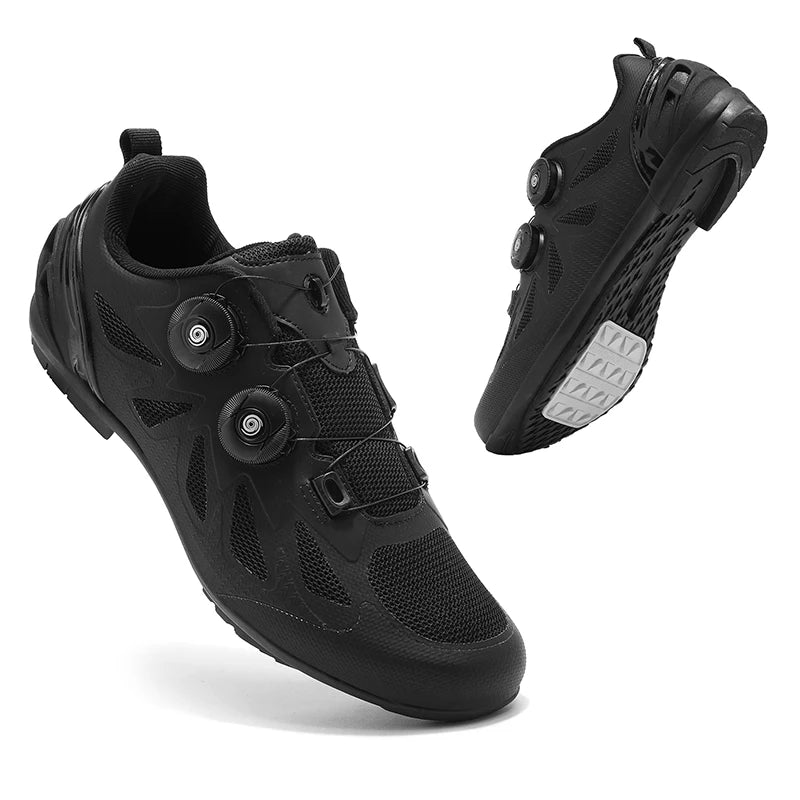 Zapatillas de ciclismo de montaña para hombre sin cierre, sin calas, para bicicleta de carretera RB Speed; zapatillas de ciclismo sin calas, tipo sneaker, para pedales planos MTB, mujer
