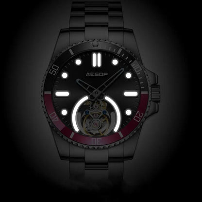AESOP 2025 Men Flying Tourbillon Mechanical Wristwatch Male Skeleton Luxury Sapphire Watch Mens Waterproof Super Luminous Clocks