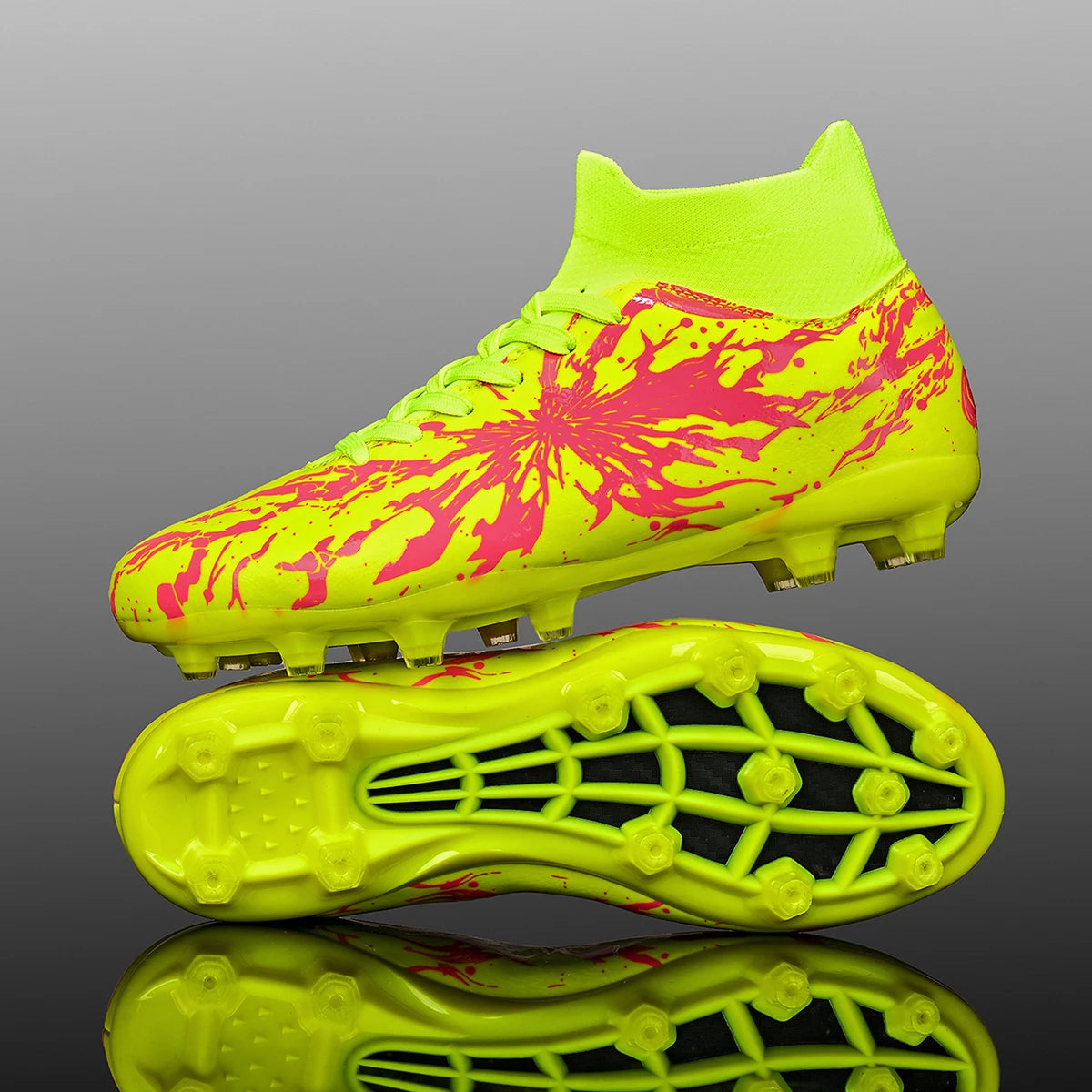 Chaussures de football pour hommes, crampons AG FG, semelles en PU absorbant les chocs et antidérapantes, pour adultes, idéales pour les entraînements de football en extérieur et les séances d’entraînement à haute in