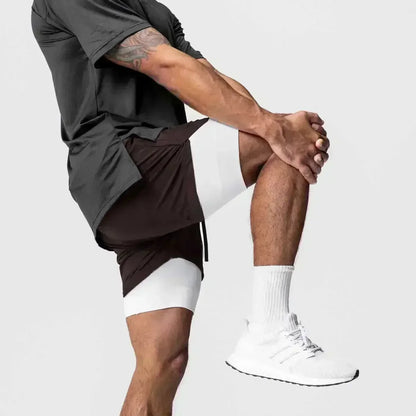 Pantaloncini da palestra da uomo Anime Demon Slayer ad asciugatura rapida, pantaloncini doppio strato 2 in 1, sportswear Y2K estate 2026, streetwear traspirante