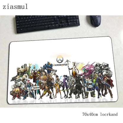 Tappetino per mouse Overwatch, elegante tappetino per computer 70x40cm, gaming mousepad grande XL, tappetino per mouse e tastiera per giochi PC e scrivania gamer