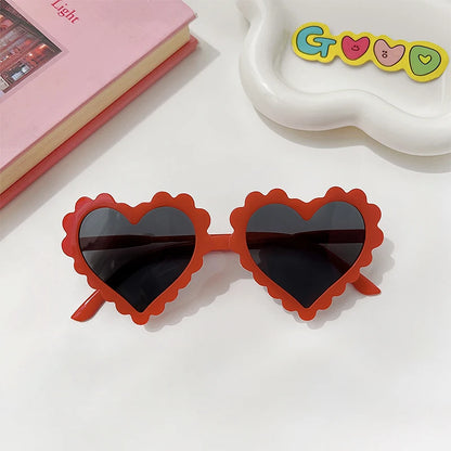 New Kids Cartoon Heart Sunflower Fruit Rabbit Ears Sunglasses Girls Boy Children Outdoor Round Polarized UV400 Sun Glasses