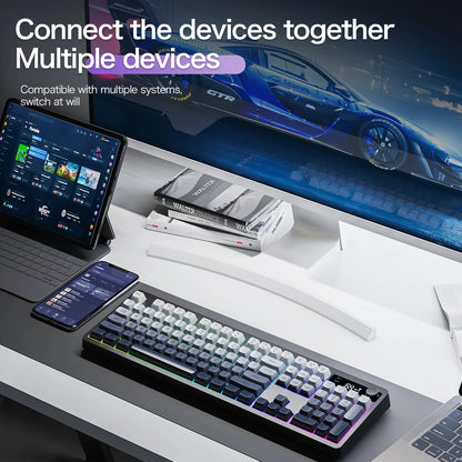 XUNFOX  TK100 wireless 2.4 keyboard Bluetooth dual-mode game silent office notebook universal keyboard