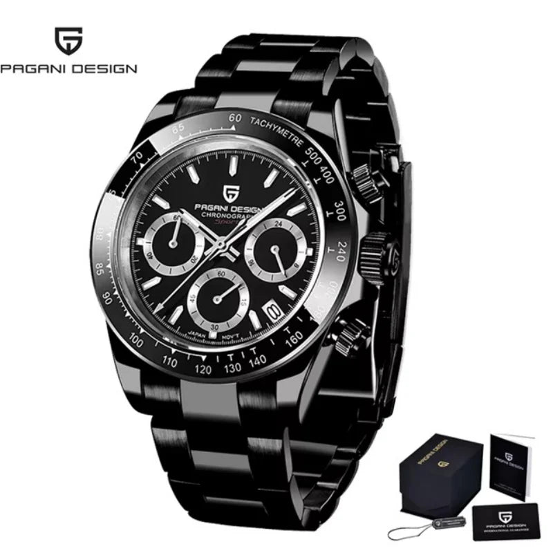 Nuovo originale PAGANI DESIGN PD-1664 orologio da uomo di lusso, movimento al quarzo giapponese VK63, zaffiro, impermeabile, cronografo, oro
