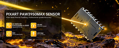 Mouse gaming wireless ATTACK SHARK R11 ULTRA in fibra di carbonio, 8000Hz, PAW3950MAX, 42000DPI, ultraleggero 49g, 20000FPS, Nordic 52840