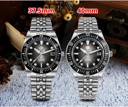 San Martin 37.5mm 40mm Enamel Spiral Vortex Dial Men Luxury Diver Watch Miyota 9015 Automatic Mechanical Waterproof 200m SN0148