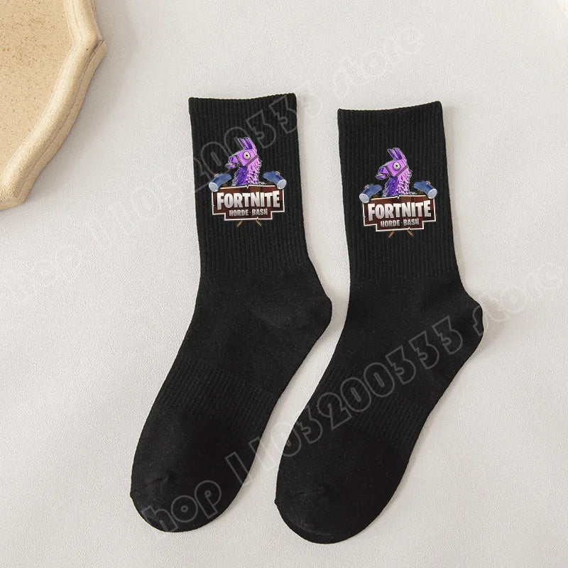 Fortnite Socks Cartoon Game Character Long Sock for Kids tudents in Spring and Autumn Solid Color Cotton Socks Birthday Gifts