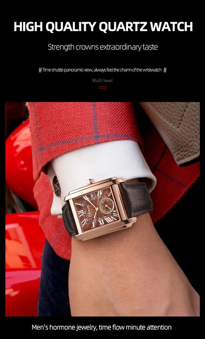 CHENXI 8216 Hot Selling Top Brand Business Men's Watch Quartz Military Calendar Waterproof Men's Leather Strap Elegant Clock