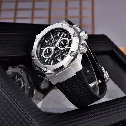 Reloj de cuarzo para hombre PAGANI DESIGN PD-YS032, 44mm, movimiento japonés VK64, caja de acero inoxidable, correa de caucho, cristal de zafiro, resistente al agua 100M