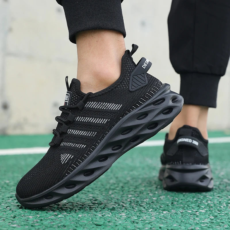 Unisex herresneakers – komfortable, åndbare løbesko til par, kvinder, tennis og sport, størrelse 37-47, gule vandresneakers
