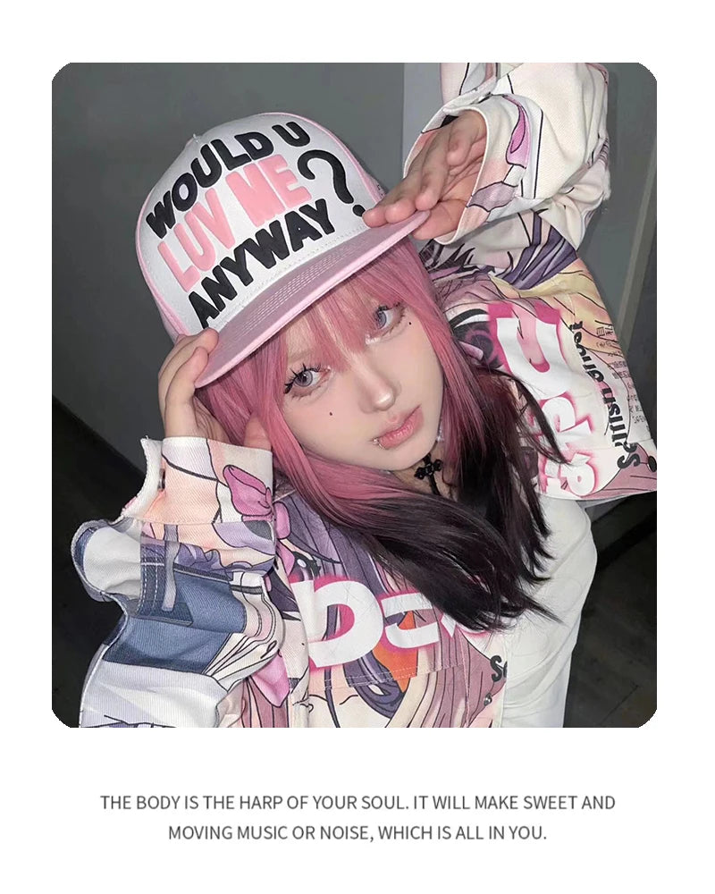 Gorras de béisbol unisex nuevas con bloques de color, letras estampadas y bordadas, estilo hip hop, malla transpirable, visera para el sol, tipo trucker streetwear, versátiles