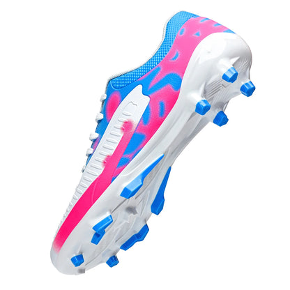 Chaussures de football pour hommes, modèle AG FG, semelle absorbant les chocs, tige en polyuréthane confortable, crampons pour les compétitions et l’entraînement quotidien.