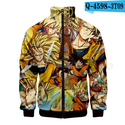 New Fashion Dragon Ball Print Stand Collar Zipper Hoodie Men Women Zipper Hoodies Jackets Long Sleeve Sport Hip Hop Sweatshirts