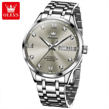 Relógio automático para homem OLEVS 9946 – Relógio de pulso mecânico de luxo, equipado com calendário e indicação da data, ideal para homens de negócios.