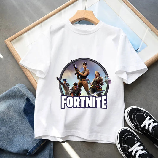 Summer New Fortnites Children T-shirts Cartoon Figure Graphic T-shirt Casual Sports Short Sleeves Sports Tops Kids Boys Clothing