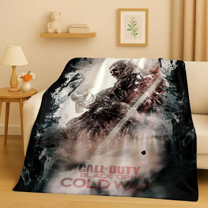 3D Classic Gun Game Call of Duty COD Ghost Simon Flannel Blanket,Ultra Soft Warm Plush Throw for Home Bedroom Bed Sofa Cover Kid