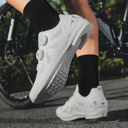 Zapatillas de ciclismo de montaña para hombre sin cierre, sin calas, para bicicleta de carretera RB Speed; zapatillas de ciclismo sin calas, tipo sneaker, para pedales planos MTB, mujer