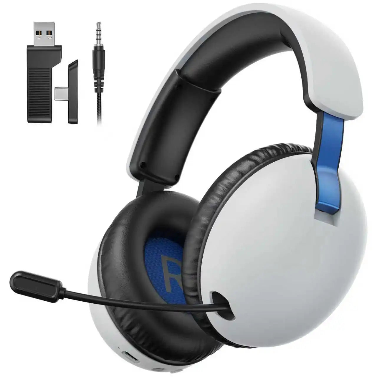 Casque Gaming Sans Fil Acinaci BL500 2.4G Bluetooth 5.3 et Filaire – Micro à Réduction de Bruit, Batterie 30H, Haut-Parleurs 50mm pour PC, PS5, PS4