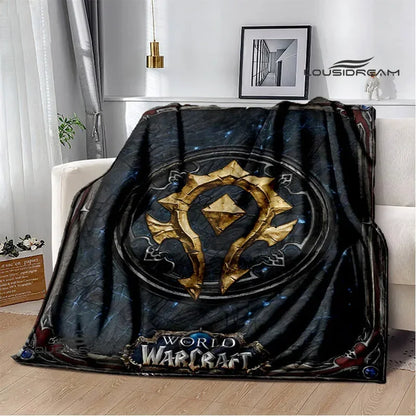 Печатно одеяло Game World of Warcraft, пикник одеяло, топло фланелено одеяло, домашно спално бельо, одеяла за легла, подарък за рожден ден