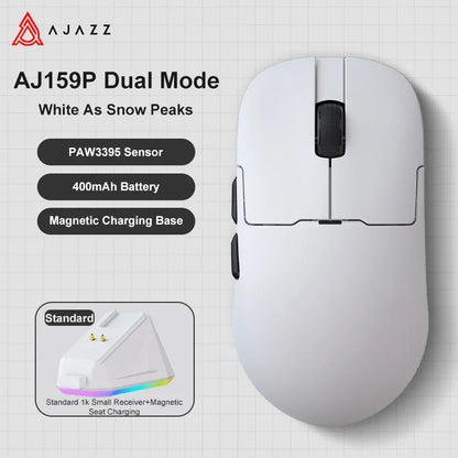 Mouse gaming Ajazz AJ159 PRO/APEX 8000Hz Rebound Rate Paw3950 con schermo a colori, supporto magnetico AJ159P per ufficio e gaming