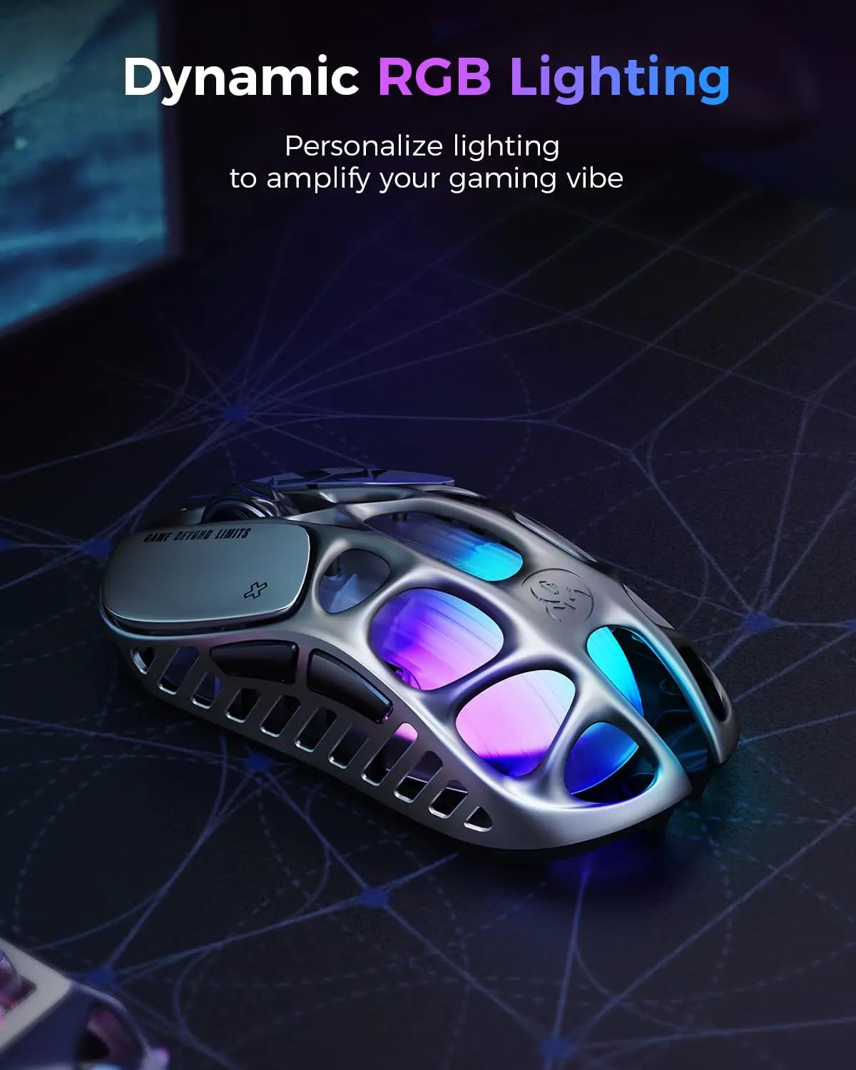 GravaStar Mercury X Wireless Gaming Mouse with PAW 3950 Sensor, 32,000 DPI, 1000Hz Polling Rate, 49g Ultra-Light Magnesium Gaming Mouse