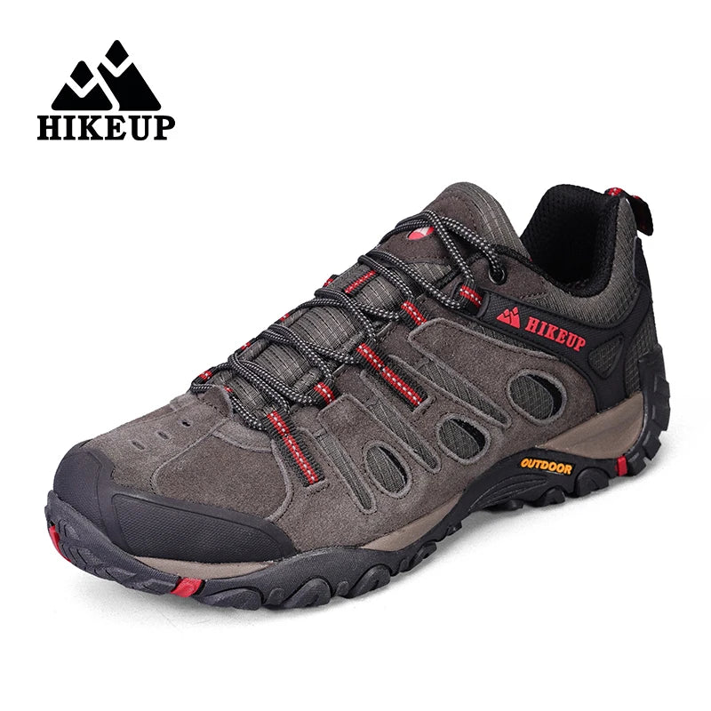 HIKEUP Buty turystyczne męskie Zimowe buty wspinaczkowe i trekkingowe dla mężczyzn Skórzane, oddychające, outdoorowe, antypoślizgowe buty sportowe i robocze dla mężczyzn