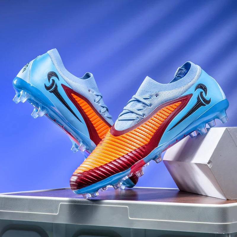 Nouvelles chaussures de football pour hommes, crampons longs antidérapants et respirants pour le sport en extérieur, idéales pour l'entraînement et les matchs, confortables pour adultes