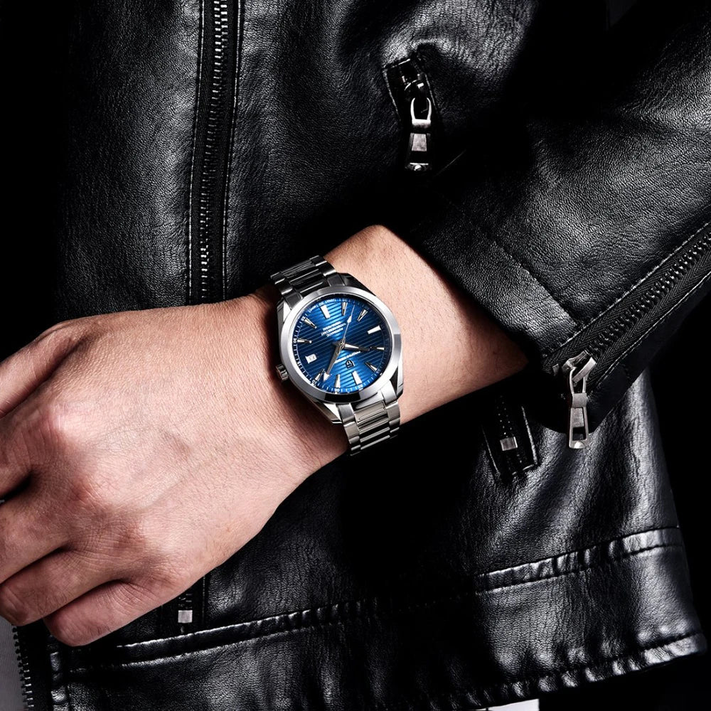 PAGANI DESIGN -miesten luksuskello – Mekaaninen automaattimalli (kaliiperi 8215), ruostumatonta terästä, vesitiivis, päivämääränäyttö ja valoa heijastavat osoittimet