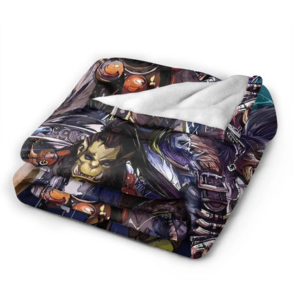 WOW World of Warcraft Arthas Retro Game Flannel Blanket  Super Warm Throw Blanket for Bedroom Camping Bedspread Sofa Bed Cover