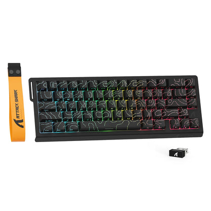 ATTACK SHARK X68PRO HE Tastiera gaming wireless Rapid Trigger con attuazione regolabile, hot-swap, retroilluminazione RGB, BT/2.4GHz/cablata