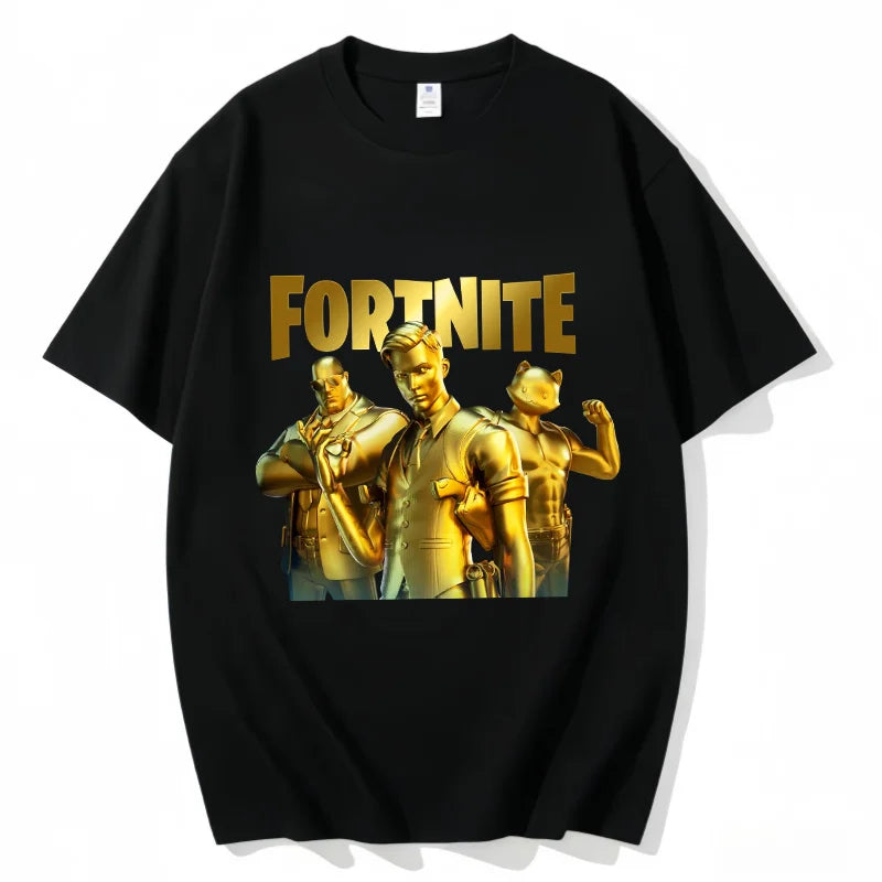 Fortnite Crew Neck T Shirt Unisex Adult Game Dance Fashion New Pure Cotton Short Sleeve Tops Perfect for Casual Wear Vacations