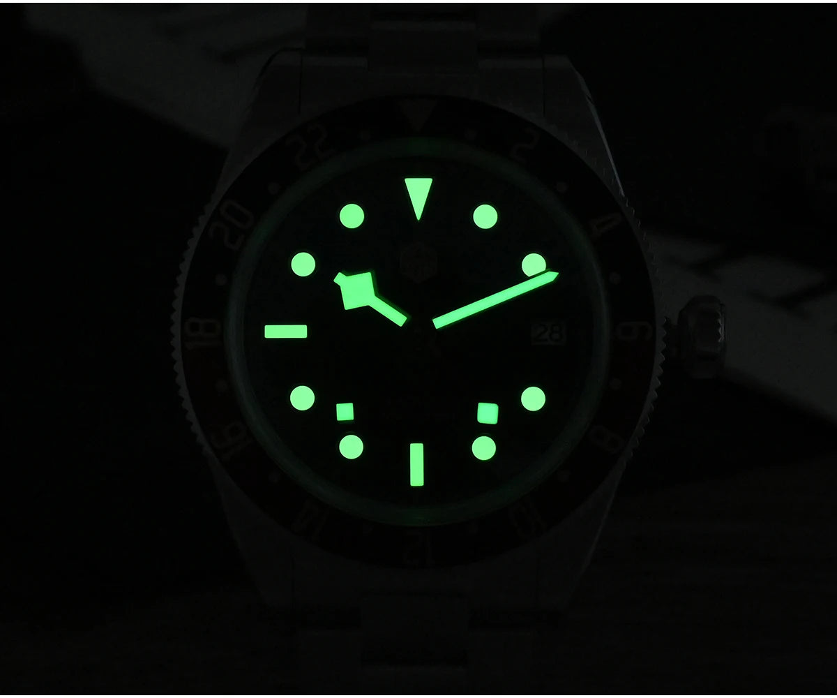 San Martin 39mm NH34 GMT Men Luxury Watch Bidirectional Aluminum Bezel Automatic Mechanical Sapphire 100M Waterproof  SN0109