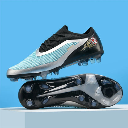 Nuevas zapatillas de fútbol para hombre, botas antideslizantes para adulto, deporte al aire libre para niño, tacos largos de entrenamiento, transpirables y cómodas para partido