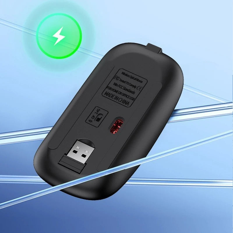 Conjunto de teclado e rato sem fios JOMAA Bluetooth e USB 2.4G para portátil, computador e iPad, combo recarregável e silencioso